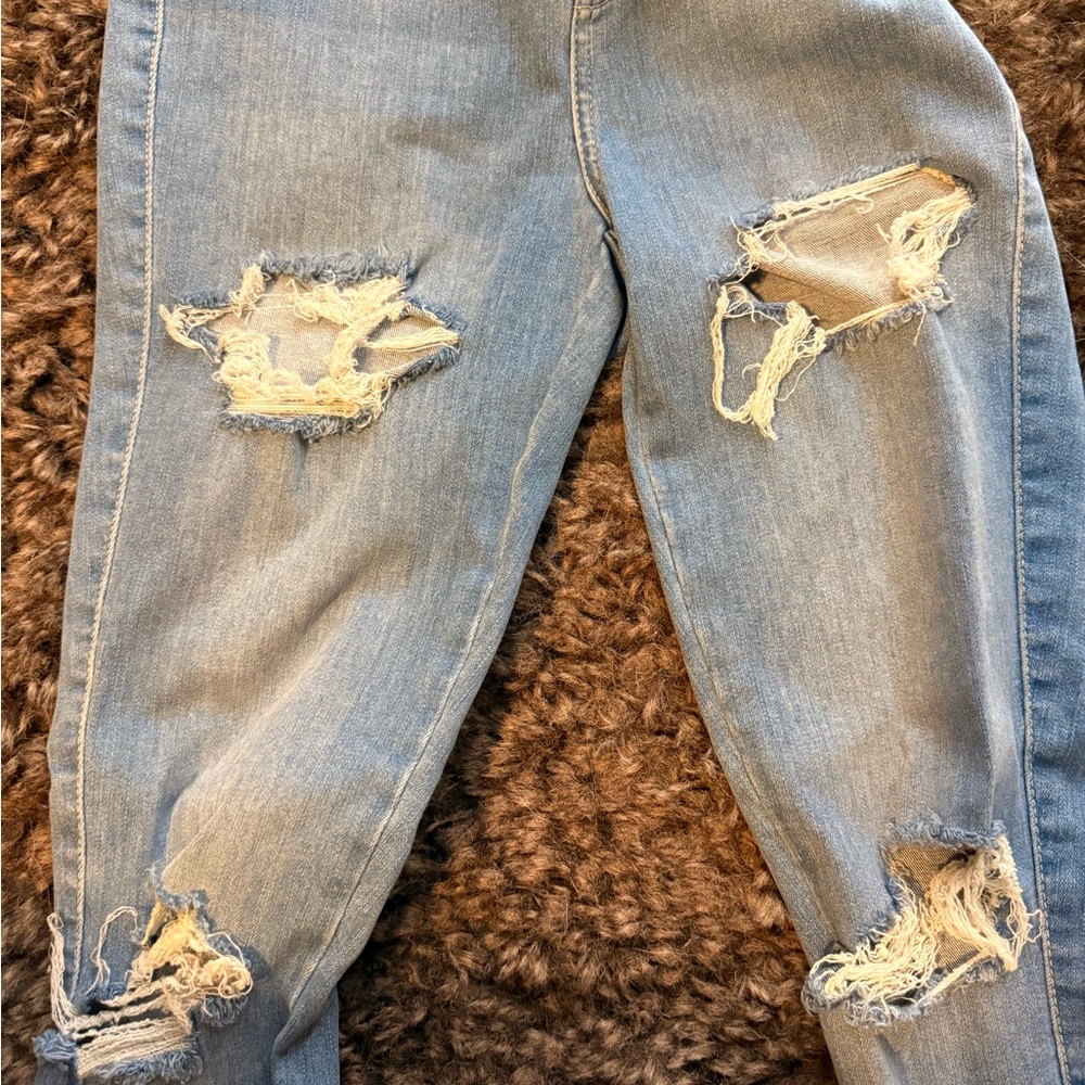 FITJEANS High Rise Blue Distressed Jeans - Picture 7 of 7